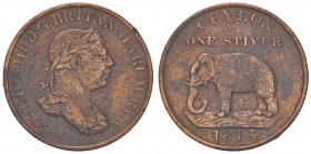 ESTERE - CEYLON - Giorgio III (1760-1820) - Stiver 1815 Kr. 81 CU
qBB