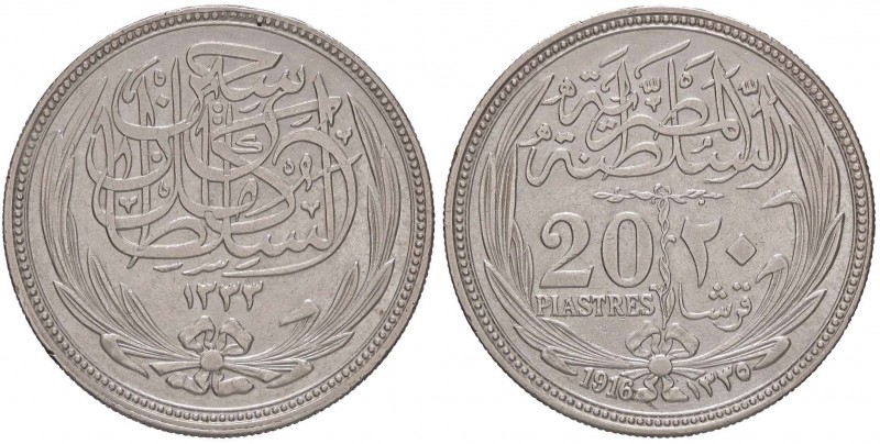 ESTERE - EGITTO - Hussein Kamil (1915-1917) - 20 Piastre 1335 (1916) Kr. 321 AG...