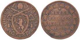 ZECCHE ITALIANE - BOLOGNA - Pio VIII (1829-1830) - Mezzo baiocco 1829 A. I Pag. 127; Mont. 12 CU
meglio di MB