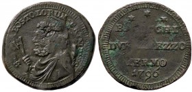 ZECCHE ITALIANE - FERMO - Pio VI (1775-1799) - Sampietrino 1796 CNI 1; Munt. 322 R CU
BB