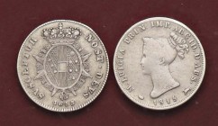 ZECCHE ITALIANE - FIRENZE - Leopoldo II di Lorena (1824-1859) - Mezzo paolo 1853 Pag. 158; Mont. 366 R AG Assieme a Parma 10 soldi 1815 - Lotto di 2 m...