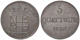 ZECCHE ITALIANE - FIRENZE - Leopoldo II di Lorena (1824-1859) - 5 Quattrini 1830 Pag. 174; Mont. 379 R CU
SPL-FDC
