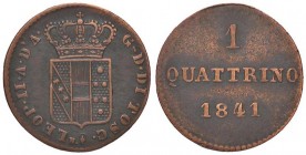 ZECCHE ITALIANE - FIRENZE - Leopoldo II di Lorena (1824-1859) - Quattrino 1841 Pag. 211; Mont. 416 RR CU
BB