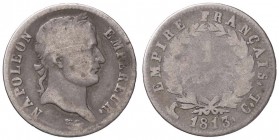 ZECCHE ITALIANE - GENOVA - Napoleone I, Imperatore (1804-1814) - Franco 1813 Pag. 28; Mont. 105 RRRR AG Testa laureata
MB/B