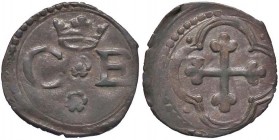 SAVOIA - Carlo Emanuele I (1580-1630) - Quarto di soldo MIR 683 RRRR (MI g. 0,73)VII tipo - R/Globetti agli angoli esterni
BB-SPL