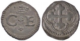 SAVOIA - Carlo Emanuele I (1580-1630) - Quarto di soldo (Aosta) MIR 680a R (MI g. 0,93)IV tipo
BB+