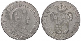 SAVOIA - Vittorio Amedeo III (1773-1796) - 20 Soldi 1794 Mont. 371 MI
BB/BB+