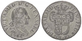 SAVOIA - Vittorio Amedeo III (1773-1796) - 10 Soldi 1794 Mont. 376 MI
BB/BB+