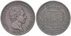 SAVOIA - Carlo Felice (1821-1831) - 5 Lire 1828 G Pag. 74; Mont. 66 AG Bella patina
BB+