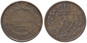 SAVOIA - Carlo Felice (1821-1831) - 5 Centesimi 1826 G Pag. 126; Mont. 132 CU
BB+