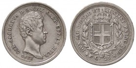 SAVOIA - Carlo Alberto (1831-1849) - 25 Centesimi 1833 T Pag. 332; Mont. 206 R AG
qSPL