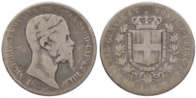 SAVOIA - Vittorio Emanuele II (1849-1861) - 2 Lire 1852 T Pag. 393; Mont. 65 RR AG
qMB