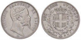 SAVOIA - Vittorio Emanuele II Re eletto (1859-1861) - 2 Lire 1860 F Pag. 436; Mont. 112 R AG Graffi sulla data
meglio di MB