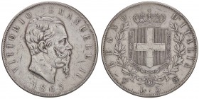 SAVOIA - Vittorio Emanuele II Re d'Italia (1861-1878) - 5 Lire 1865 T Pag. 487; Mont. 167 R AG
meglio di MB