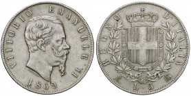 SAVOIA - Vittorio Emanuele II Re d'Italia (1861-1878) - 5 Lire 1869 M Pag. 489; Mont. 171 AG
BB+