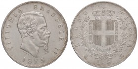 SAVOIA - Vittorio Emanuele II Re d'Italia (1861-1878) - 5 Lire 1875 M Pag. 499; Mont. 184 AG
SPL+