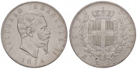 SAVOIA - Vittorio Emanuele II Re d'Italia (1861-1878) - 5 Lire 1876 R Pag. 501; Mont. 188 AG
SPL+