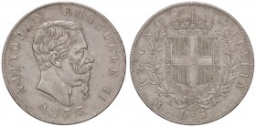 SAVOIA - Vittorio Emanuele II Re d'Italia (1861-1878) - 5 Lire 1877 R Pag. 502; Mont. 189 AG
SPL/SPL+