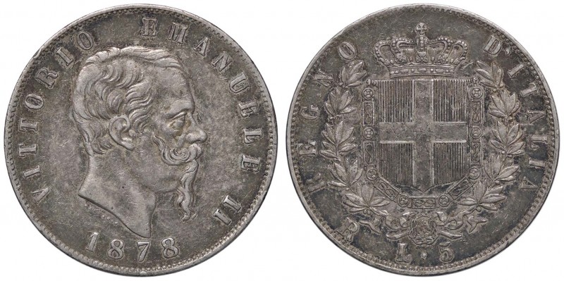 SAVOIA - Vittorio Emanuele II Re d'Italia (1861-1878) - 5 Lire 1878 R Pag. 503; ...