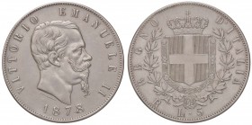 SAVOIA - Vittorio Emanuele II Re d'Italia (1861-1878) - 5 Lire 1878 R Pag. 503; Mont. 191 AG
BB+