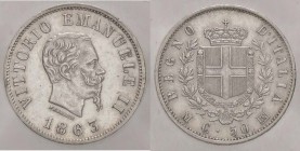 SAVOIA - Vittorio Emanuele II Re d'Italia (1861-1878) - 50 Centesimi 1863 M Stemma Pag. 525; Mont. 215 NC AG Sigillata FDC
qFDC
