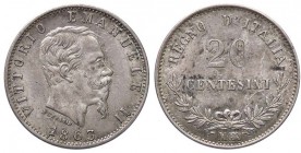 SAVOIA - Vittorio Emanuele II Re d'Italia (1861-1878) - 20 Centesimi 1863 M Valore Pag. 535; Mont. 226 AG Delicata patina
qFDC