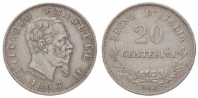 SAVOIA - Vittorio Emanuele II Re d'Italia (1861-1878) - 20 Centesimi 1863 M Valore Pag. 535; Mont. 226 AG
qSPL