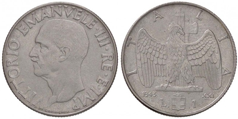 SAVOIA - Vittorio Emanuele III (1900-1943) - Lira 1943 XXI Impero Pag. 797; Mont...