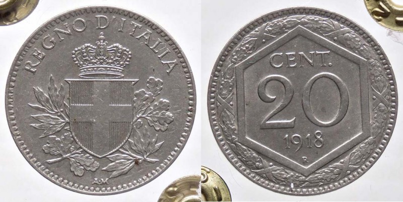 SAVOIA - Vittorio Emanuele III (1900-1943) - 20 Centesimi Esagono 1918 Pag. 850;...