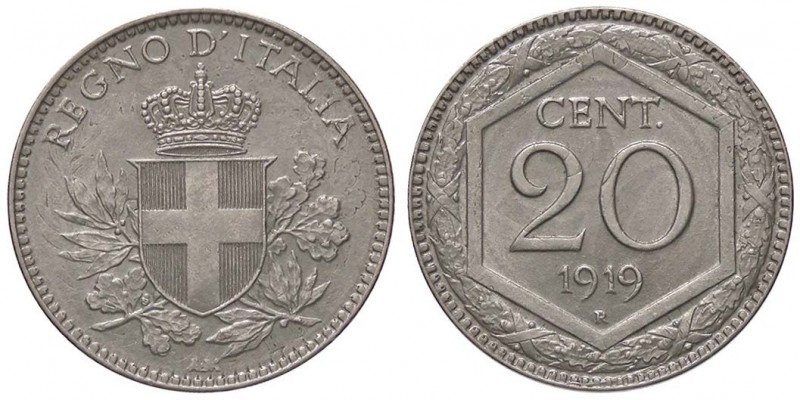 SAVOIA - Vittorio Emanuele III (1900-1943) - 20 Centesimi Esagono 1919 Pag. 851;...