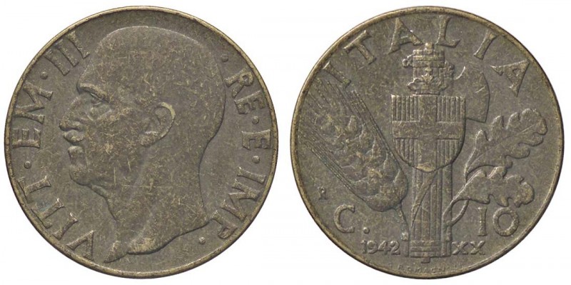 SAVOIA - Vittorio Emanuele III (1900-1943) - 10 Centesimi 1942 XX Impero Pag. 89...