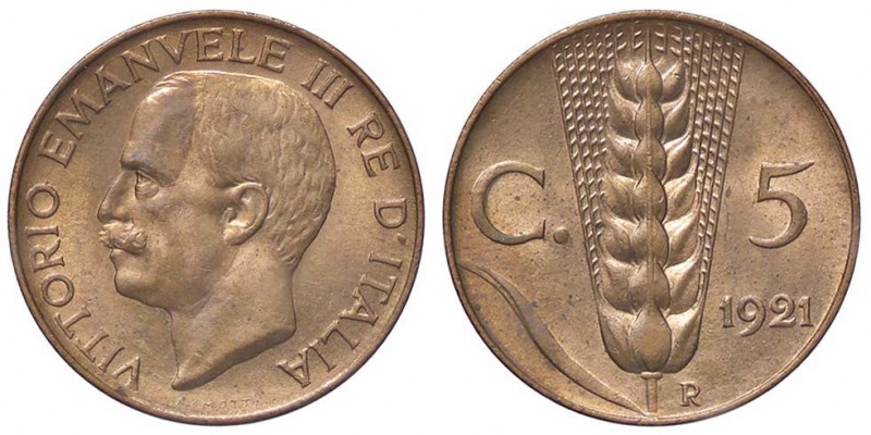 SAVOIA - Vittorio Emanuele III (1900-1943) - 5 Centesimi 1921 Spiga Pag. 900; Mo...