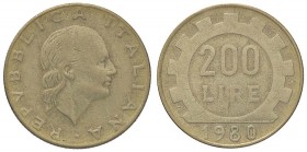 REPUBBLICA ITALIANA - Repubblica Italiana (monetazione in lire) (1946-2001) - 200 Lire 1980 Att. P35a BT Testa pelata
BB+