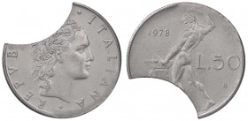 REPUBBLICA ITALIANA - Repubblica Italiana (monetazione in lire) (1946-2001) - 50 Lire 1978 NC AC Tondello tranciato
SPL