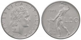 REPUBBLICA ITALIANA - Repubblica Italiana (monetazione in lire) (1946-2001) - 50 Lire 1989 AC asse ruotato di 240°
bello SPL