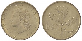 REPUBBLICA ITALIANA - Repubblica Italiana (monetazione in lire) (1946-2001) - 20 Lire 1990 NC BT asse ruotato di 130°
FDC