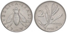REPUBBLICA ITALIANA - Repubblica Italiana (monetazione in lire) (1946-2001) - 2 Lire 1958 Mont. 7 RR IT
SPL