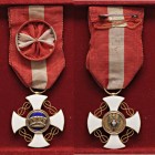 MEDAGLIE - SAVOIA - Vittorio Emanuele III (1900-1943) - Croce Ordine della corona d'Italia Cartone 46 MD Ø 35Da ufficiale (rosetta alla metà del nastr...