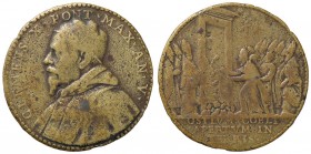 MEDAGLIE - PAPALI - Clemente X (1670-1676) - Medaglia A. V - Apertura della porta Santa Linc. 1342 AE dorato Ø 37
MB