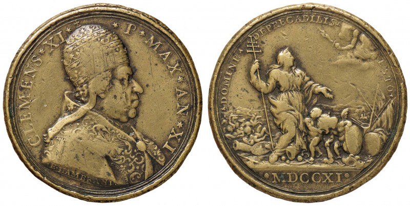 MEDAGLIE - PAPALI - Clemente XI (1700-1721) - Medaglia 1711 A. XI - Preghiere pe...