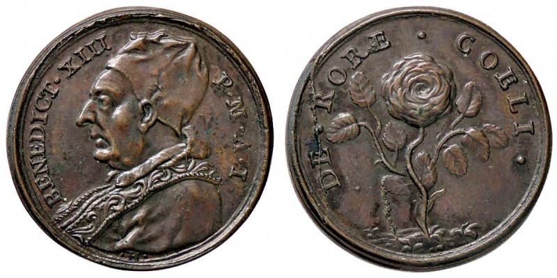 MEDAGLIE - PAPALI - Benedetto XIII (1724-1730) - Medaglia A. I Linc. 1709 AE Opu...