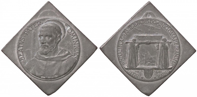 MEDAGLIE - RELIGIOSE - Medaglia 1953 - San Domenico PB Ø 39 Coniata con il piomb...