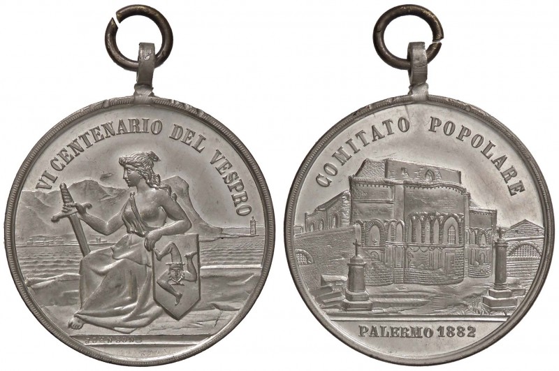 MEDAGLIE - CITTA' - Palermo - Medaglia 1882 - VI centenario dei Vespri ZI Ø 38
...