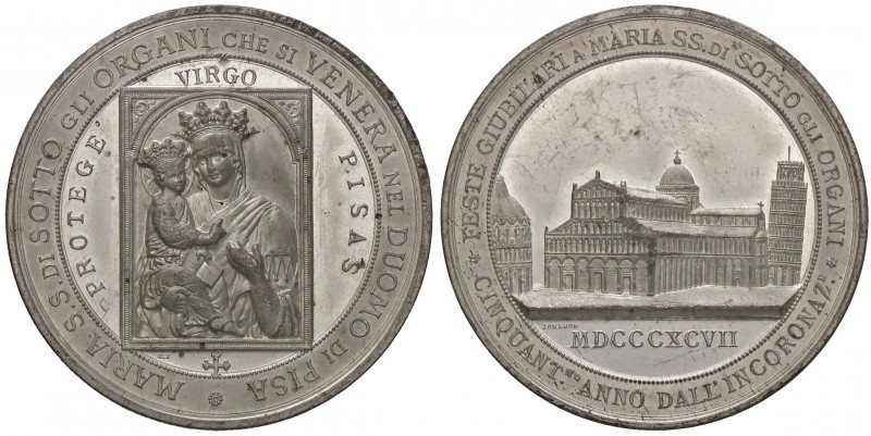MEDAGLIE - CITTA' - Pisa - Medaglia 1897 - 50° ann. Maria SS di Sotto gli Organi...