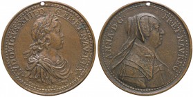 MEDAGLIE ESTERE - FRANCIA - Luigi XIV (1643-1715) - Medaglia 1643 - Per la nomina a reggente di Anna Molinari 252 AE Opus: Varina Ø 56 Foro
bel BB