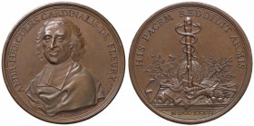 MEDAGLIE ESTERE - FRANCIA - Luigi XV (1715-1774) - Medaglia 1736 - Cardinale Andrea Ercole de Fleury. Fu l'ultimo cardinale/primo ministro di Francia....