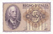 CARTAMONETA - BIGLIETTI DI STATO - Vittorio Emanuele III (1900-1943) - 5 Lire 1940 - XVIII Alfa 60; Lireuro 13A Grassi/Porena/Cossu Lotto di 3 bigliet...