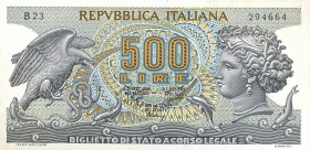 CARTAMONETA - BIGLIETTI DI STATO - Repubblica Italiana (monetazione in lire) (1946-2001) - 500 Lire - Aretusa 1966-1967-1970
FDS