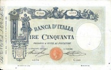 CARTAMONETA - BANCA d'ITALIA - Vittorio Emanuele III (1900-1943) - 50 Lire - Barbetti con matrice 01/07/1918 Alfa 139; Lireuro 3/25 R Stringher/Sacchi...