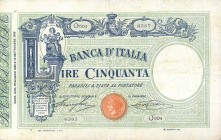 CARTAMONETA - BANCA d'ITALIA - Vittorio Emanuele III (1900-1943) - 50 Lire - Barbetti con matrice 18/06/1926 Alfa 161; Lireuro 3/47 Stringher/Sacchi P...